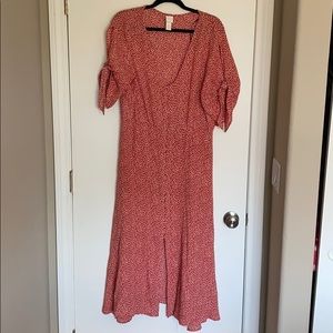 Floral button down midi dress